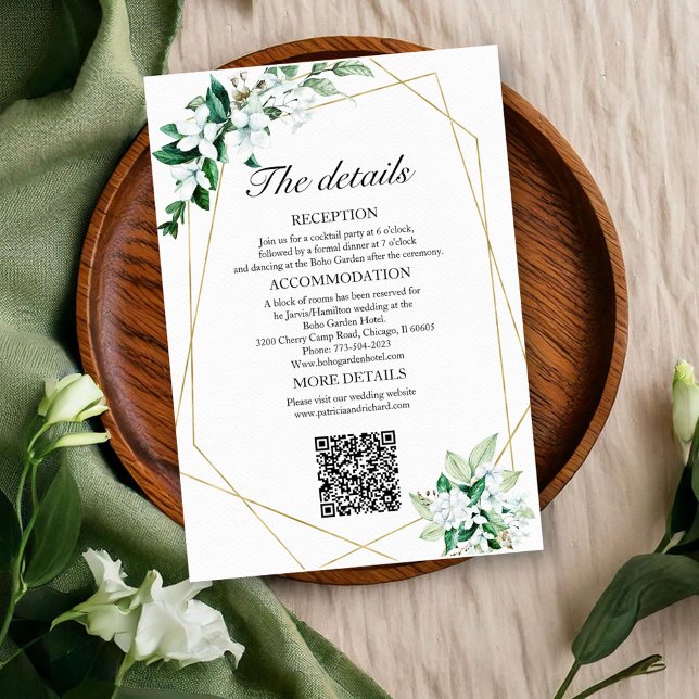 Greenery Wedding Details QR Enclosure Card (Creator Uploaded)