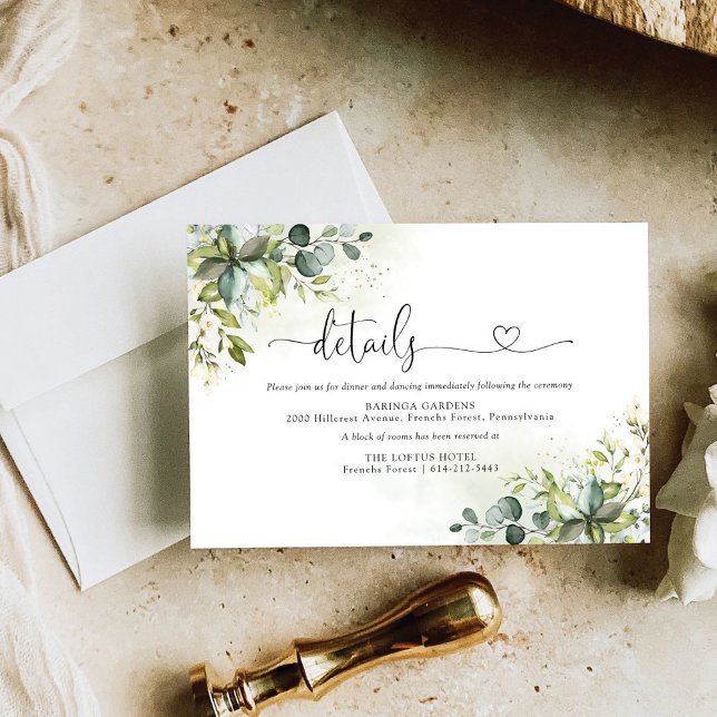 Greenery Wedding Enclosure Card (Creator Uploaded)