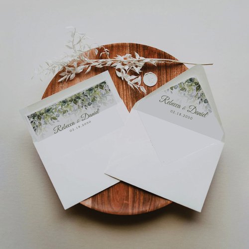 Greenery Wedding Envelope Liner