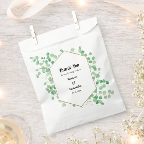 Greenery Wedding Eucalyptus Thank You Favor Bag