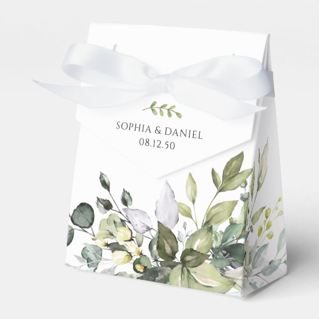 Greenery Wedding Favor Box (Front Side)