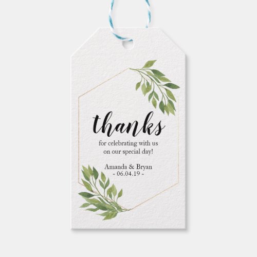 Greenery  Wedding Favor Gift Tag botanical