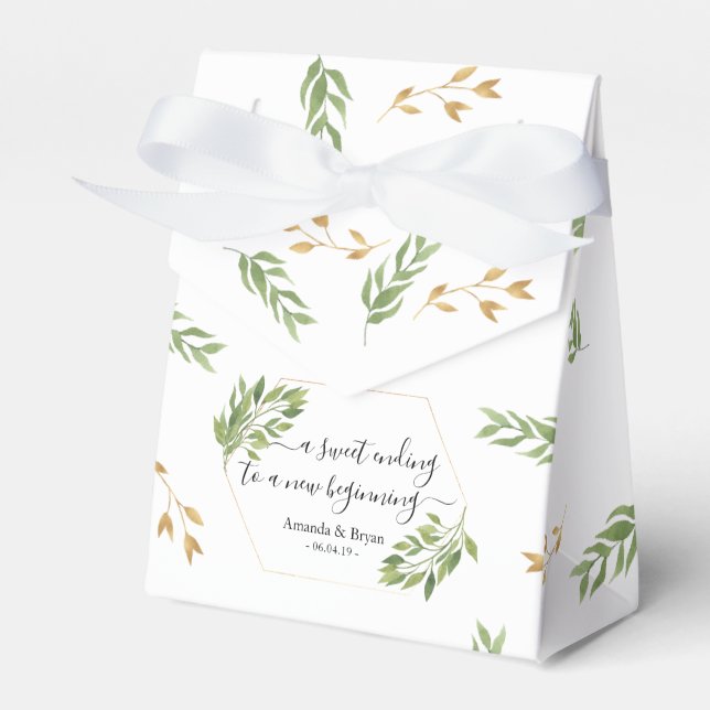 Greenery  Wedding Favor Gift Tag botanical Boxes (Front Side)