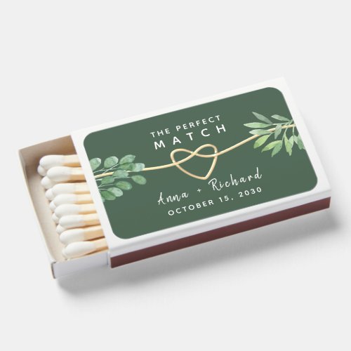 Greenery Wedding Favor Matchboxes