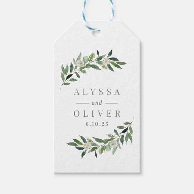 Greenery Wedding Favor Tag Gift Tags (Front)