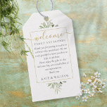 Greenery Wedding Favor Welcome Basket Bag Gift Tags<br><div class="desc">This elegant greenery and gold and tag can be personalized with your special thank you information in chic typography. Designed by Thisisnotme©</div>