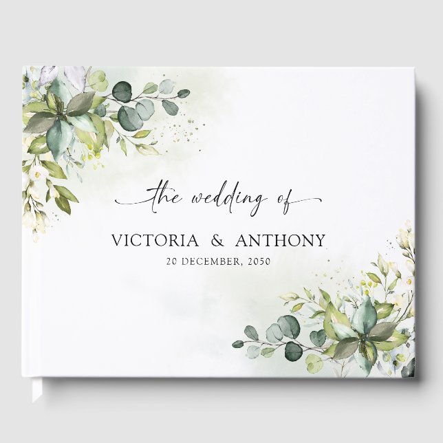 Greenery Wedding Guest Book (Front)
