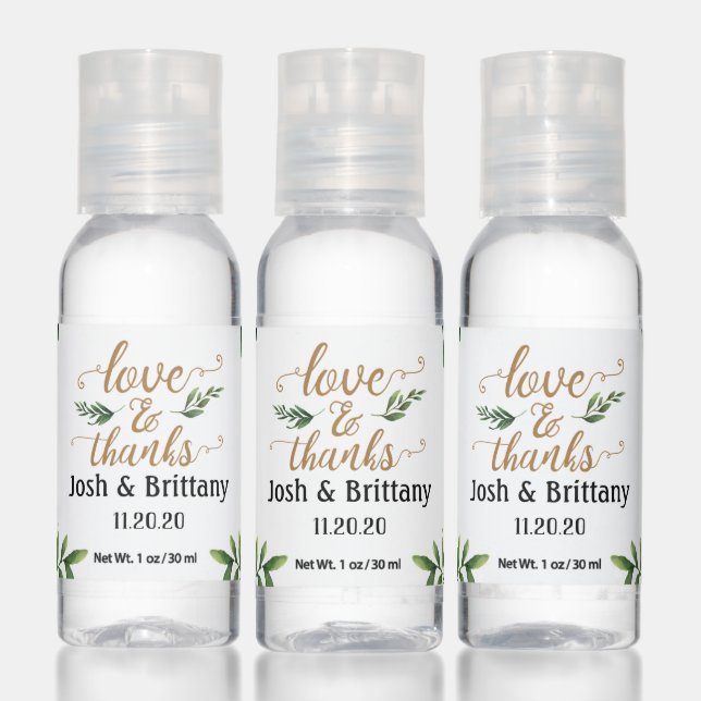 Greenery Wedding Hand Sanitizer Favor (Set)