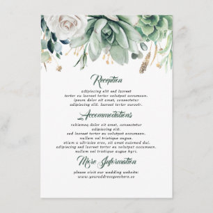 Greenery Wedding Information Guest Enclosure Card