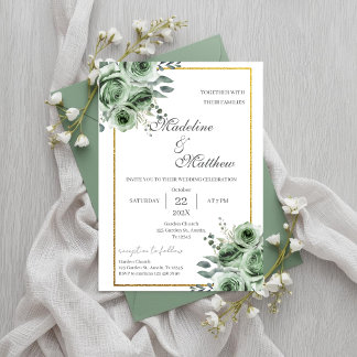 Greenery wedding  invitation