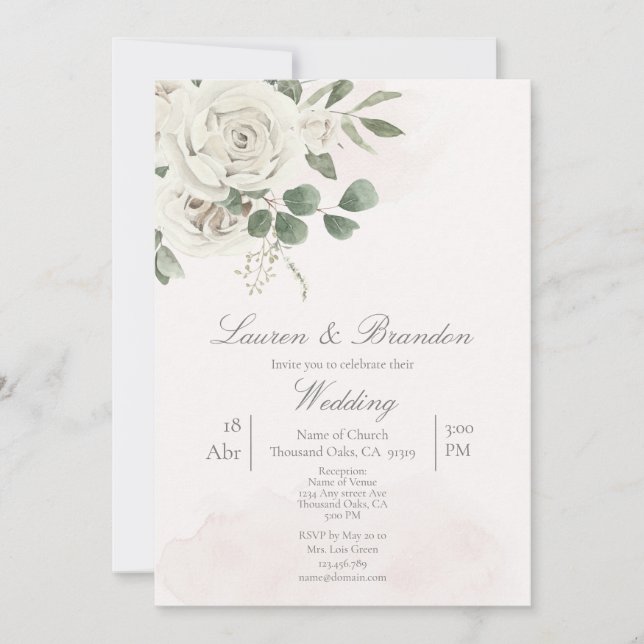 Greenery Wedding invitation (Front)