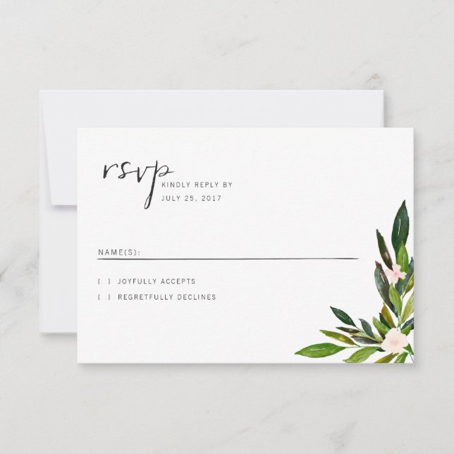Greenery Wedding Invitation Set RSVP Card (Front)