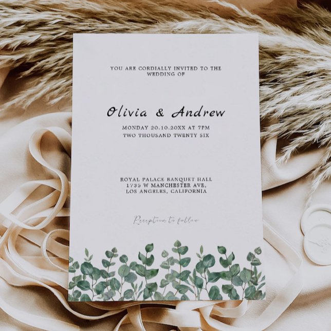 Greenery Wedding Invitation Template (Greenery Wedding Invitation Template)