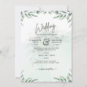 Greenery Wedding Invitations Website RSVP QR CODE