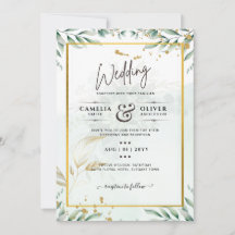 Greenery Wedding Invitations Website RSVP QR CODE
