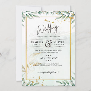 Greenery Wedding Invitations Website RSVP QR CODE
