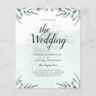 Greenery Wedding Invitations Website RSVP QR CODE Flyer