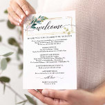 Greenery Wedding Itinerary - Wedding Hotel Bag Program<br><div class="desc">Welcome your guest with this lovely letter - great for hotel gift bags for for out of town guests!</div>