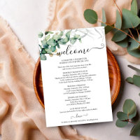 Greenery Wedding Itinerary - Wedding Welcome