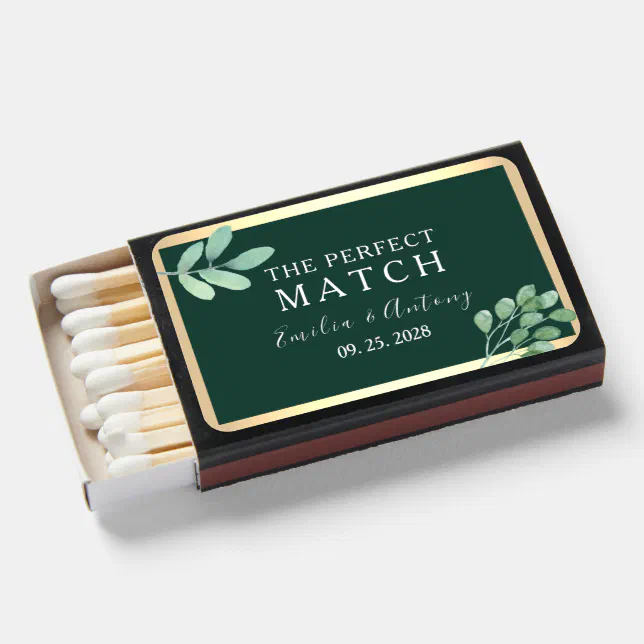 Greenery Wedding Matchboxes Zazzle