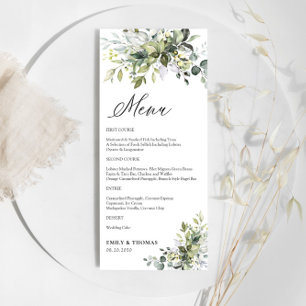 Greenery Wedding Menu