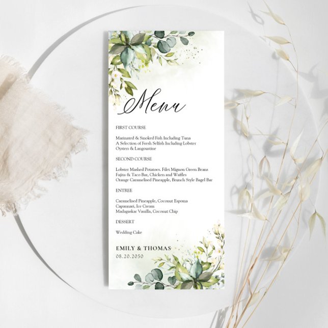 Greenery Wedding Menu (Creator Uploaded)