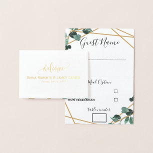 Greenery Wedding Menu Choice Place Cards