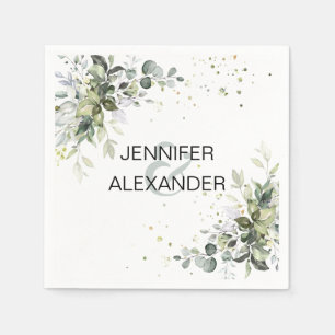 Greenery wedding napkins