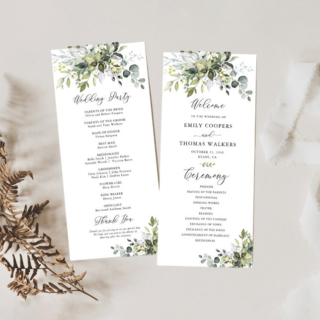 Greenery Wedding Program (Creator Uploaded)
