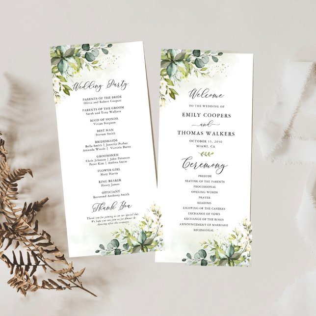 Greenery Wedding Program (Creator Uploaded)