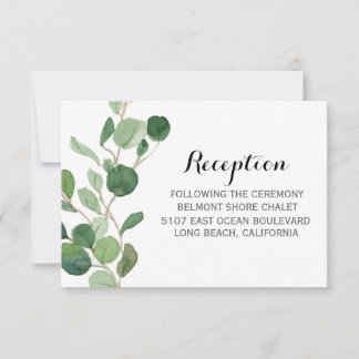 Greenery Wedding Reception Cards Template
