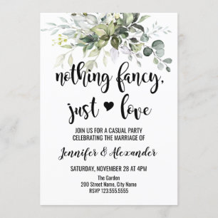 Greenery wedding reception invitation