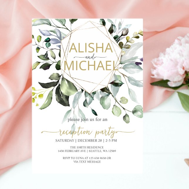 Greenery Wedding Reception Invitation (Creator Uploaded)