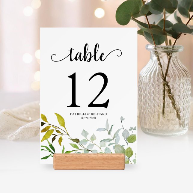 Greenery Wedding Reception Table Number Holder (Creator Uploaded)