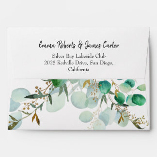 Greenery Wedding Return Address Envelope