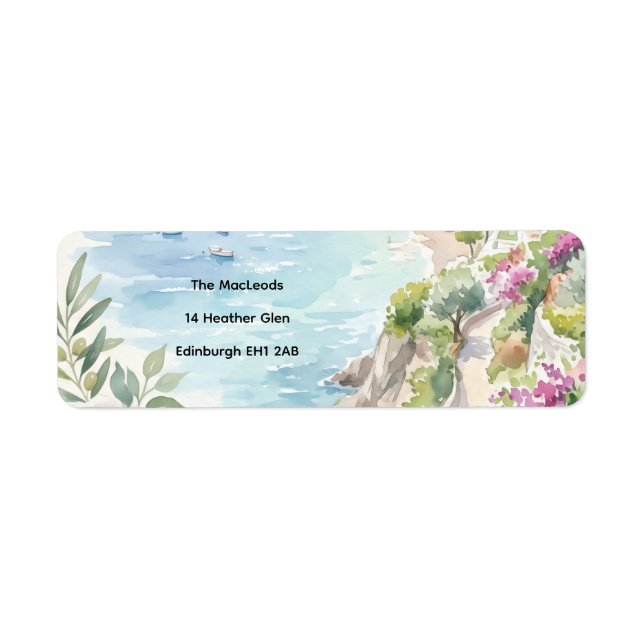 Greenery Wedding Return Address Label (Front)
