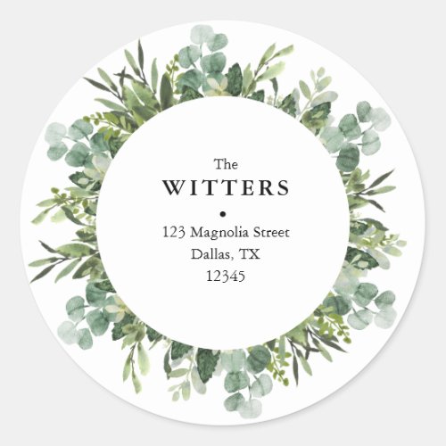 Greenery Wedding Return Address Labels 