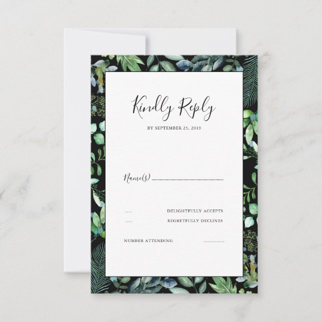 Greenery Wedding RSVP (Front)