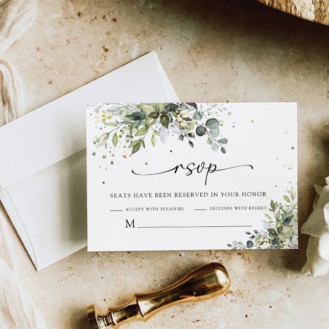 Greenery Wedding RSVP Card (Creator Uploaded)
