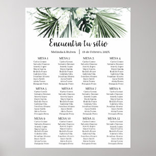 Greenery wedding seating chart