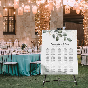 Greenery Wedding Seating Chart Eucalyptus & Gold Foam Board