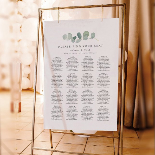 Greenery Wedding Seating Chart Foam Board (Creator Uploaded)