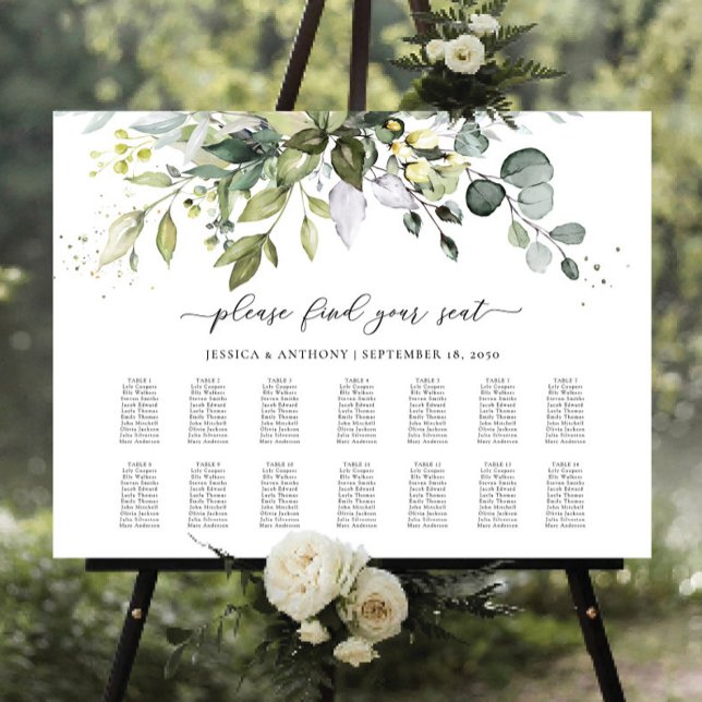 Greenery Wedding Seating Chart Foam Boards (Creator Uploaded)