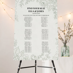 Greenery Wedding Seating Chart Sign