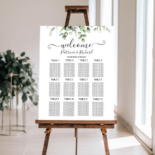 Greenery Wedding Seating Chart Sign Foam Board