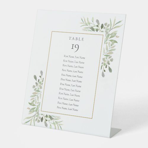 Greenery Wedding Seating Chart Table Number Pedestal Sign