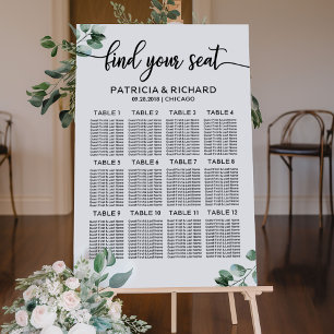 Greenery Wedding Seating Charts Foam Board