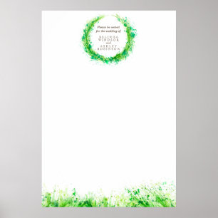Greenery Wedding Seating plan blank DIY template Poster