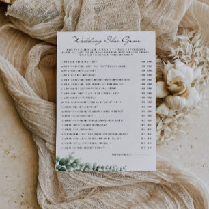 Greenery Wedding Shoe Game Template, Invitation