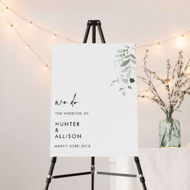 Greenery Wedding Sign (In Situ (Stand))